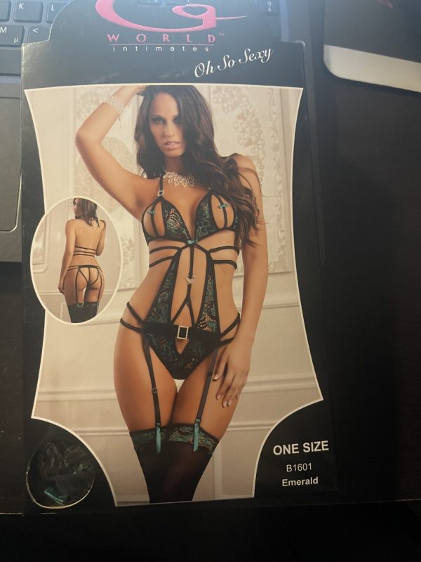 Beautiful Emerald 2PC Astonishing Teddy and Stockings